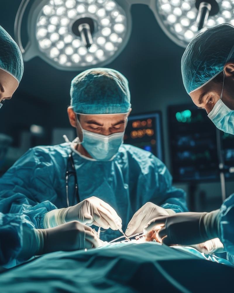 Medical team performing surgery